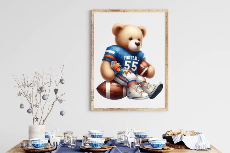 Teddy Bear American Football Clipart Bundle - CraftNest - Digital Crafting and Art