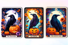 Halloween Raven Bird Tarot Card Clipart Bundle - CraftNest - Digital Crafting and Art