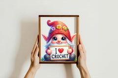 I Love Crochet Gnome Clipart Bundle - CraftNest - Digital Crafting and Art