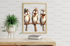 Funny Birds Watercolor Clipart Bundle - CraftNest - Digital Crafting and Art