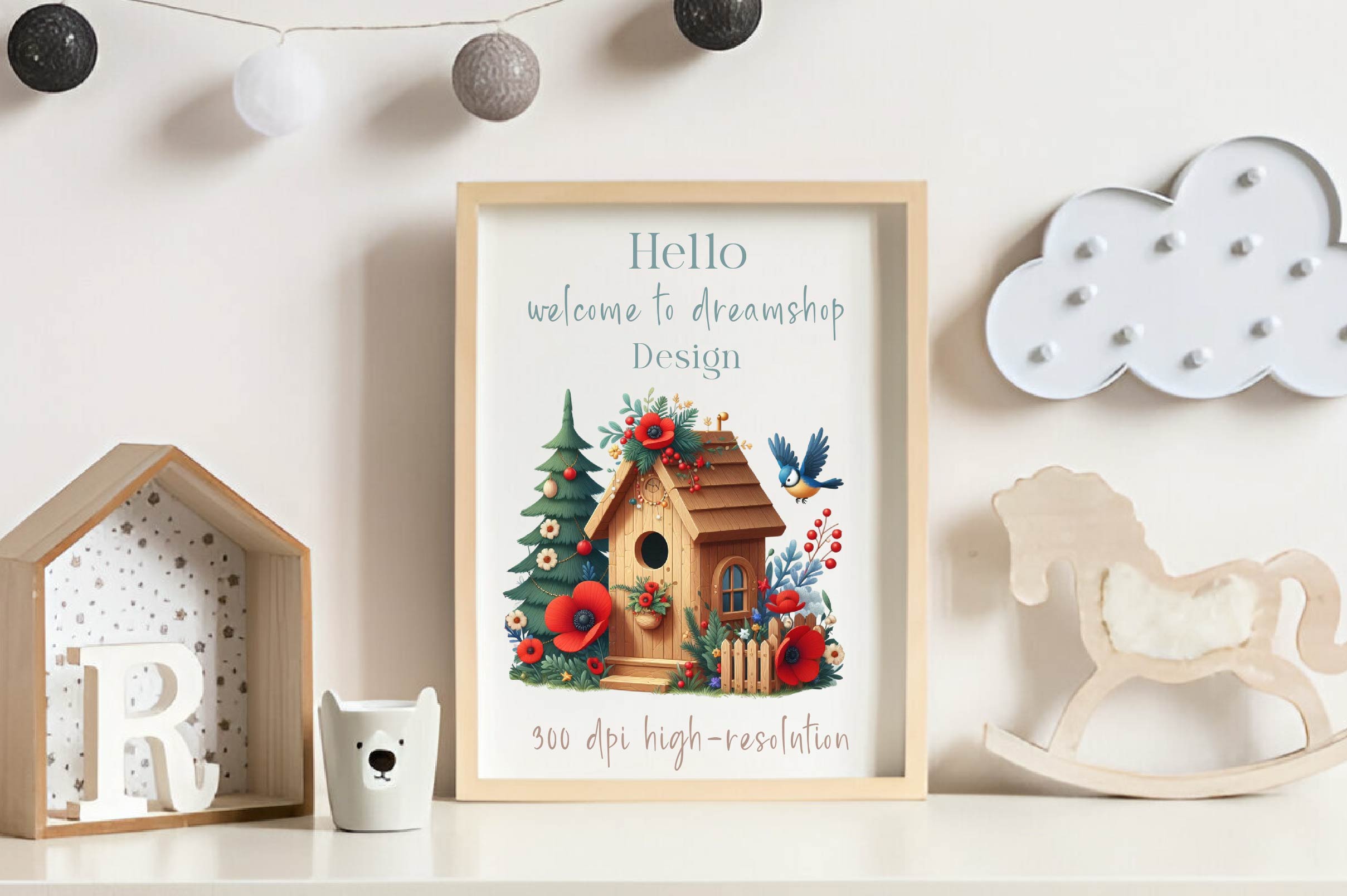 Christmas Wooden Bird House Clipart Bundle - CraftNest - Digital Crafting and Art