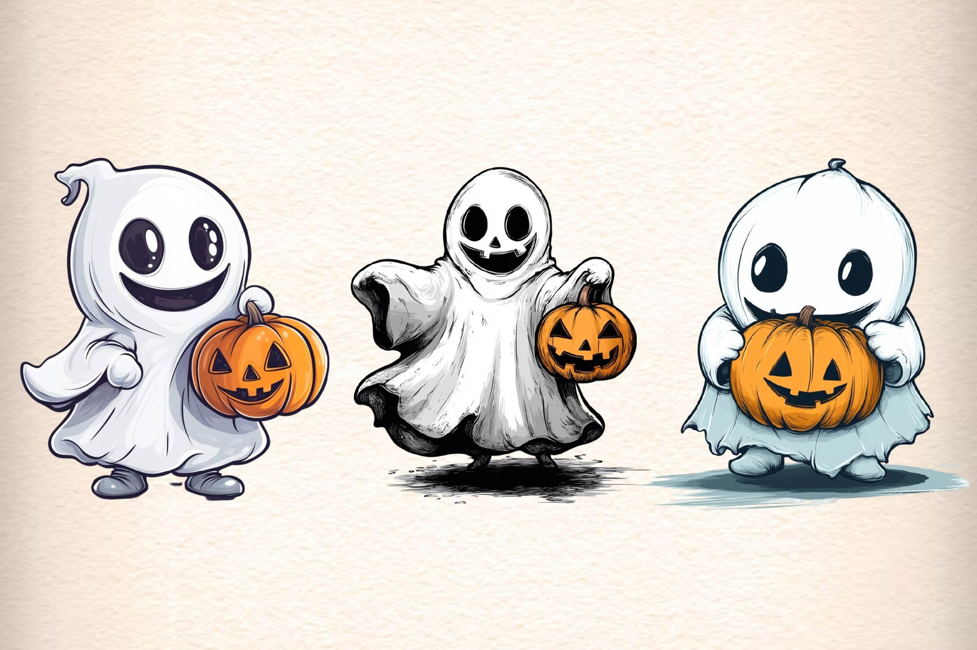 Halloween Ghost Clipart Bundle 1 - CraftNest - Digital Crafting and Art