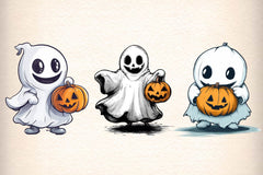 Halloween Ghost Clipart Bundle 1 - CraftNest - Digital Crafting and Art