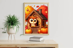 Autumn Owl House Clipart Bundle - CraftNest - Digital Crafting and Art
