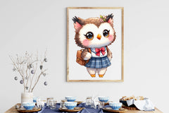 Cute Owl Student Cartoon Clipart Bundle - CraftNest - Digital Crafting and Art