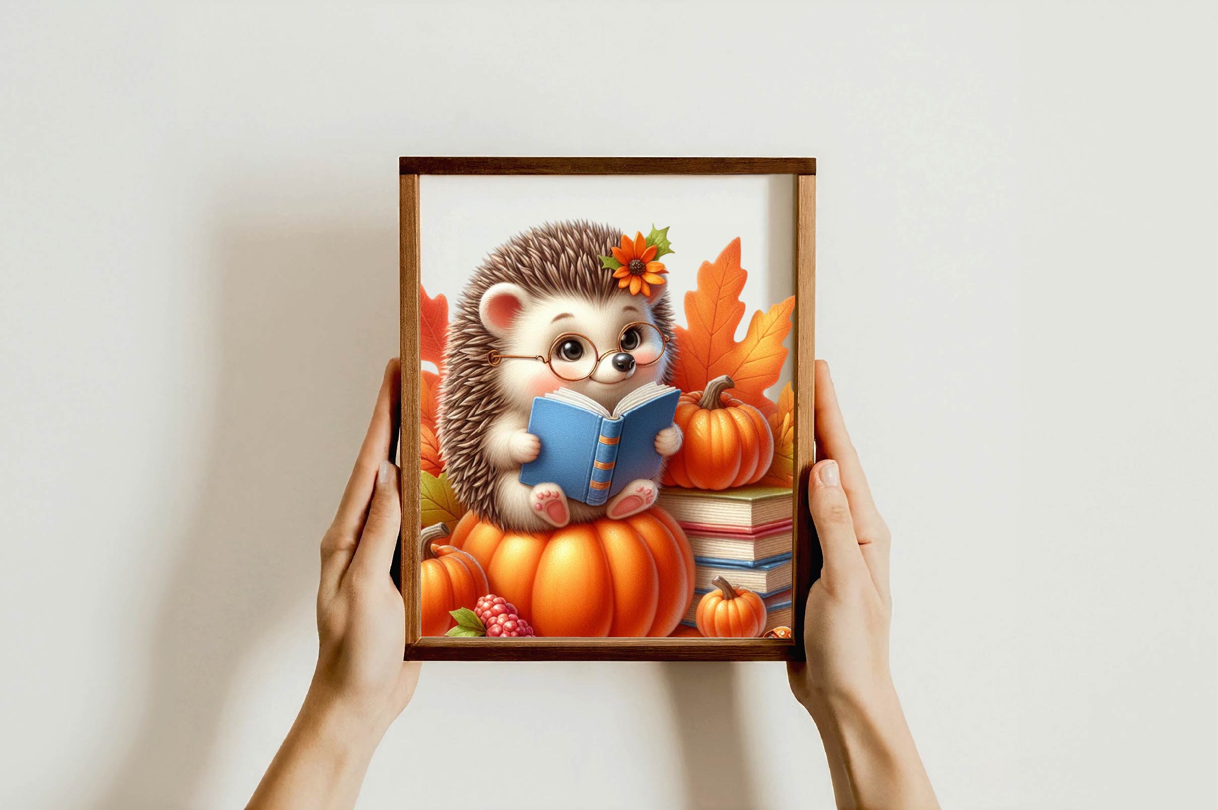 Autumn Cute Hedgehog Clipart Bundle - CraftNest - Digital Crafting and Art