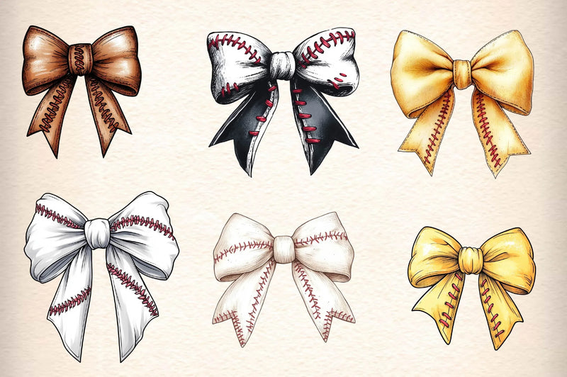 Sports Coquette Bow Sport Bows Clipart Bundle - CraftNest - Digital Crafting and Art
