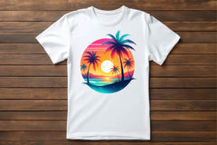 Retro Round Summer Clipart Bundle - CraftNest - Digital Crafting and Art