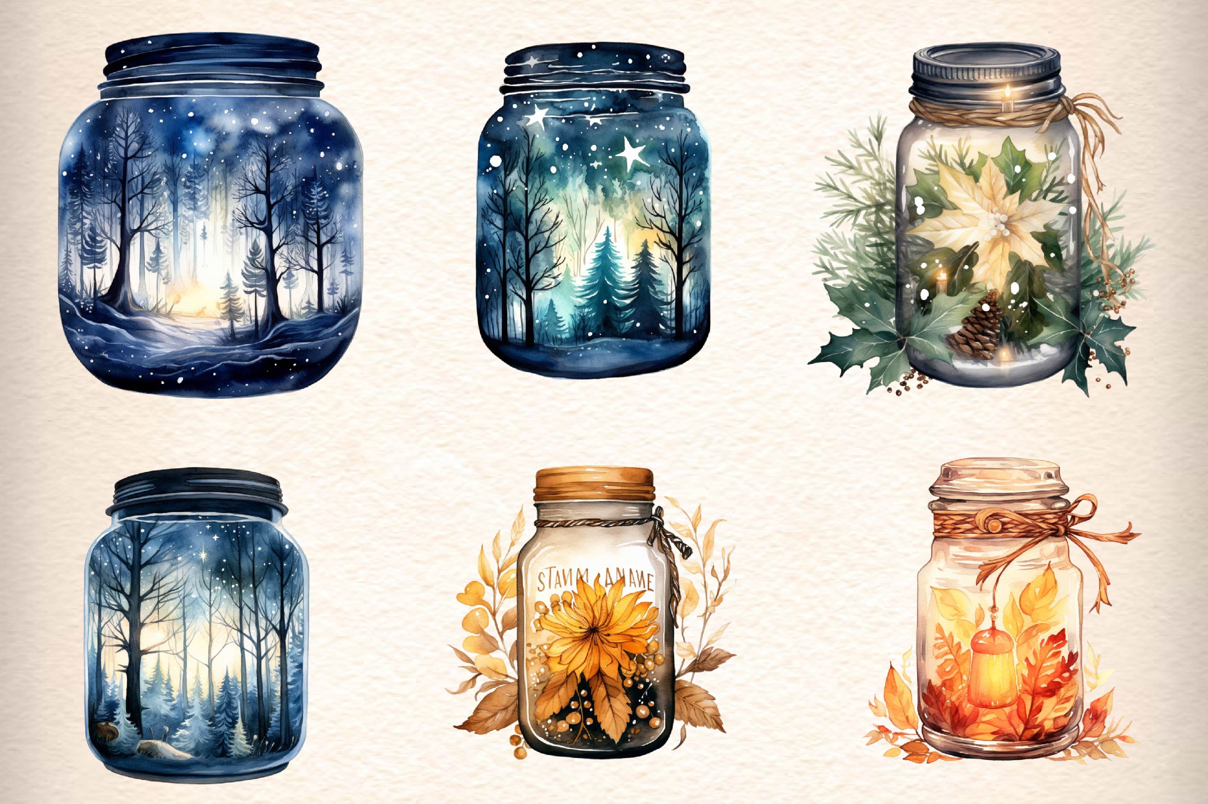 Christmas Jar Clipart Bundle - CraftNest - Digital Crafting and Art