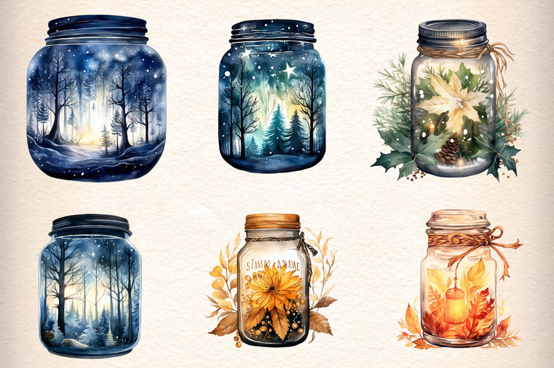 Christmas Jar Clipart Bundle - CraftNest - Digital Crafting and Art