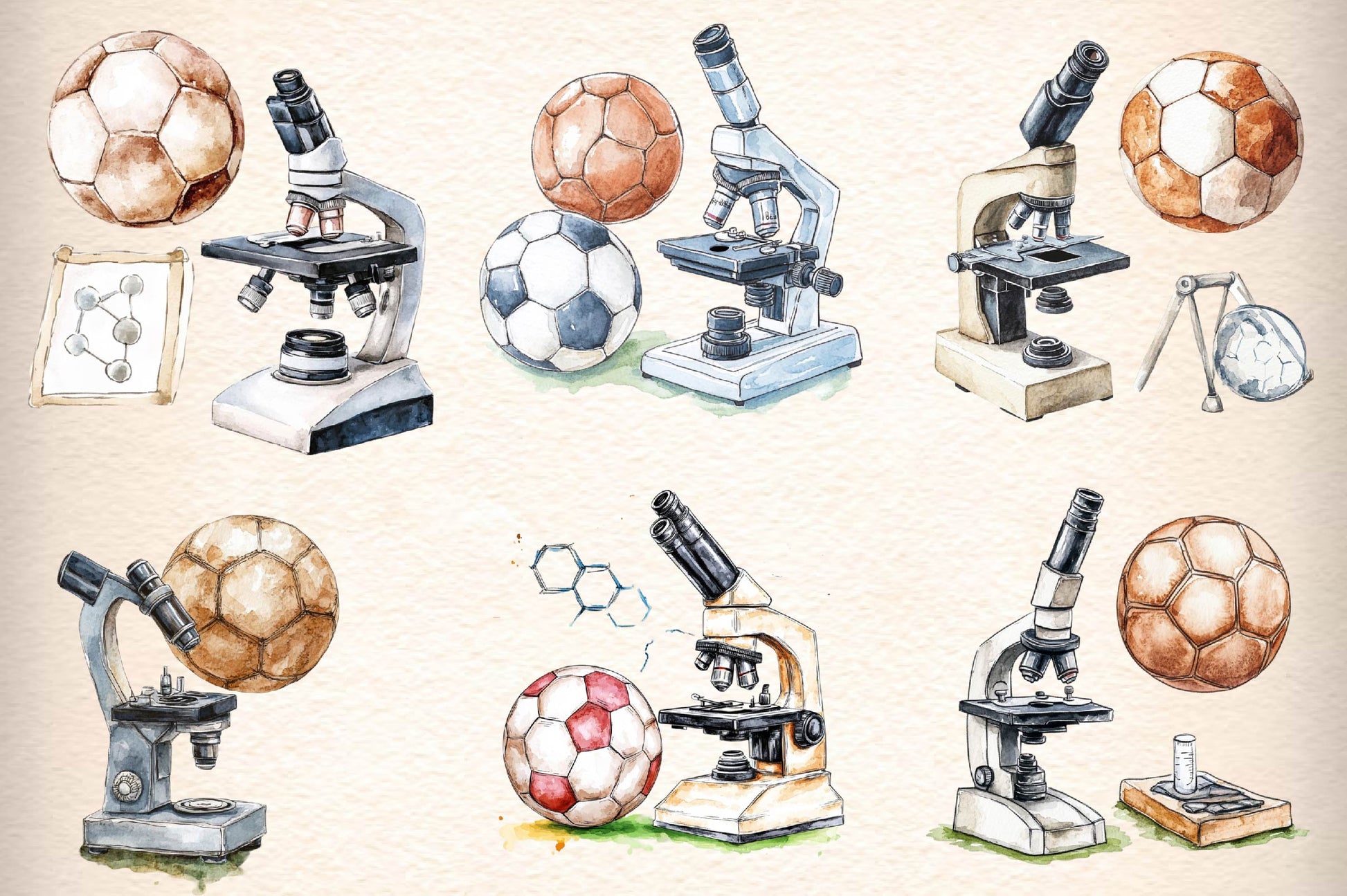 Microscope Ball Clipart Bundle - CraftNest - Digital Crafting and Art