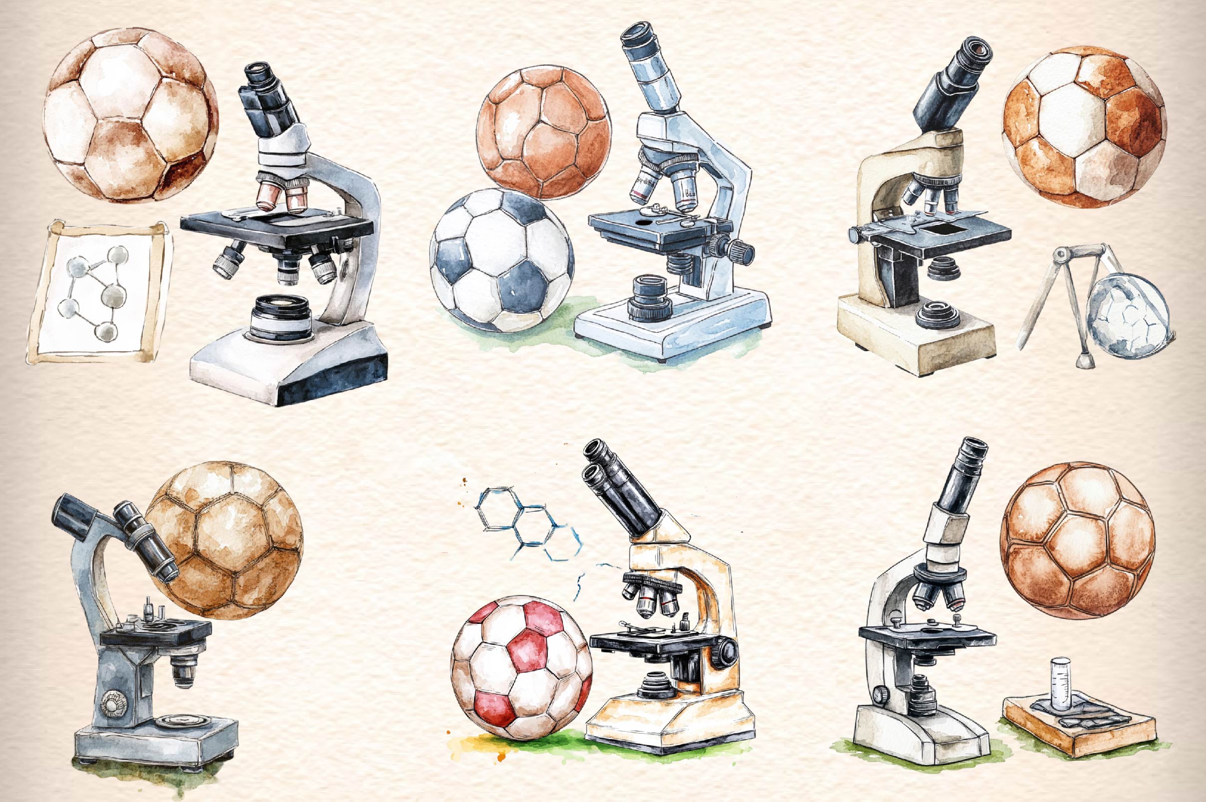 Microscope Ball Clipart Bundle - CraftNest - Digital Crafting and Art