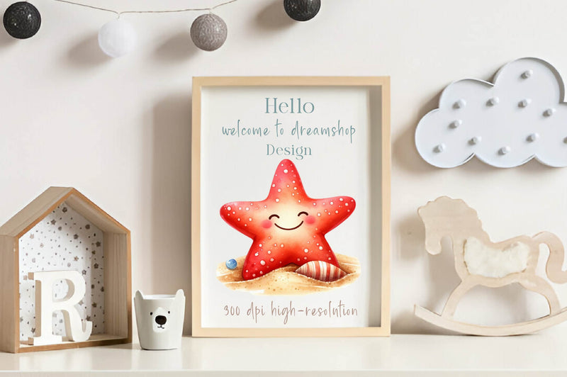 Smiling Starfish Beach Clipart Bundle - CraftNest - Digital Crafting and Art