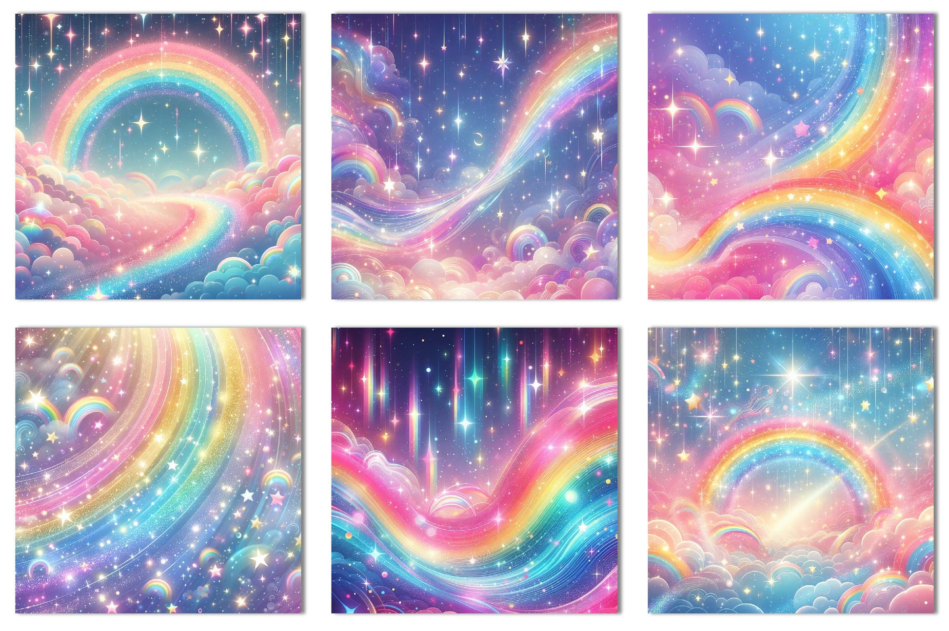 Seamless Cute Rainbow Digital Paper - CraftNest - Digital Crafting and Art