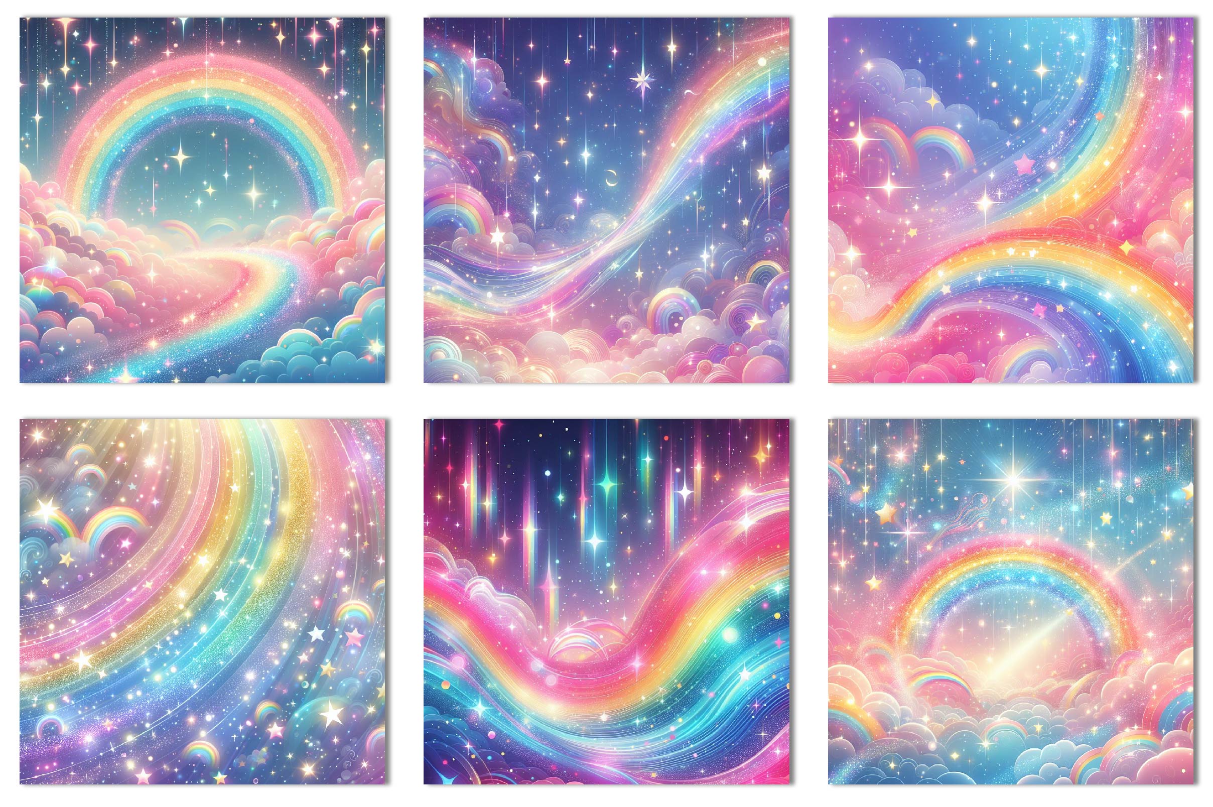 Seamless Cute Rainbow Digital Paper - CraftNest - Digital Crafting and Art