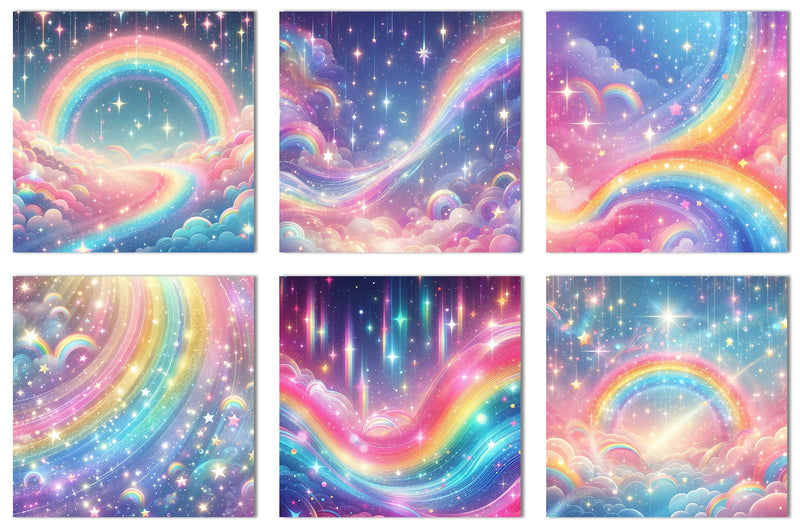 Seamless Cute Rainbow Digital Paper - CraftNest - Digital Crafting and Art