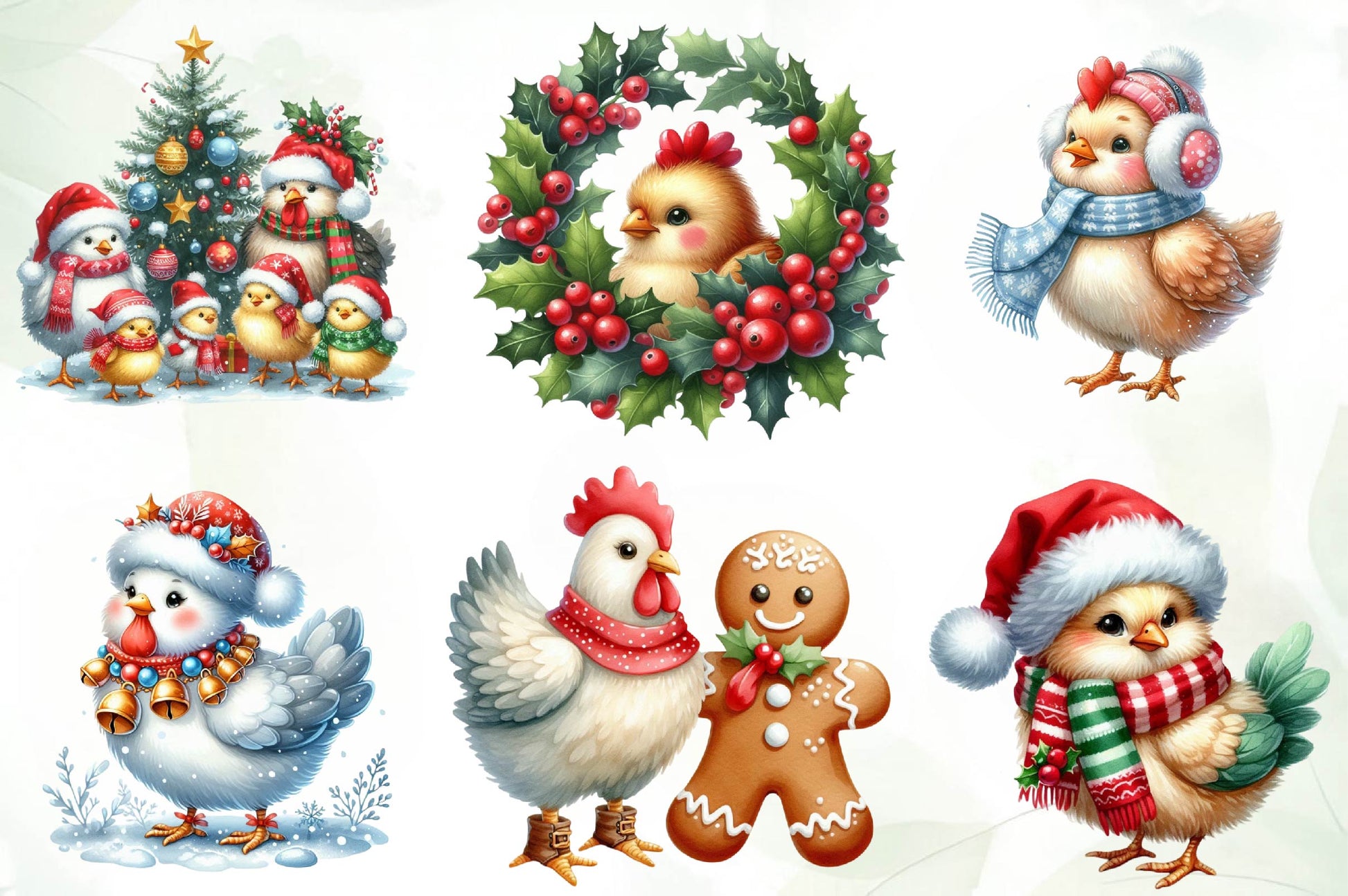 Christmas Chicken Clipart Bundle - CraftNest - Digital Crafting and Art