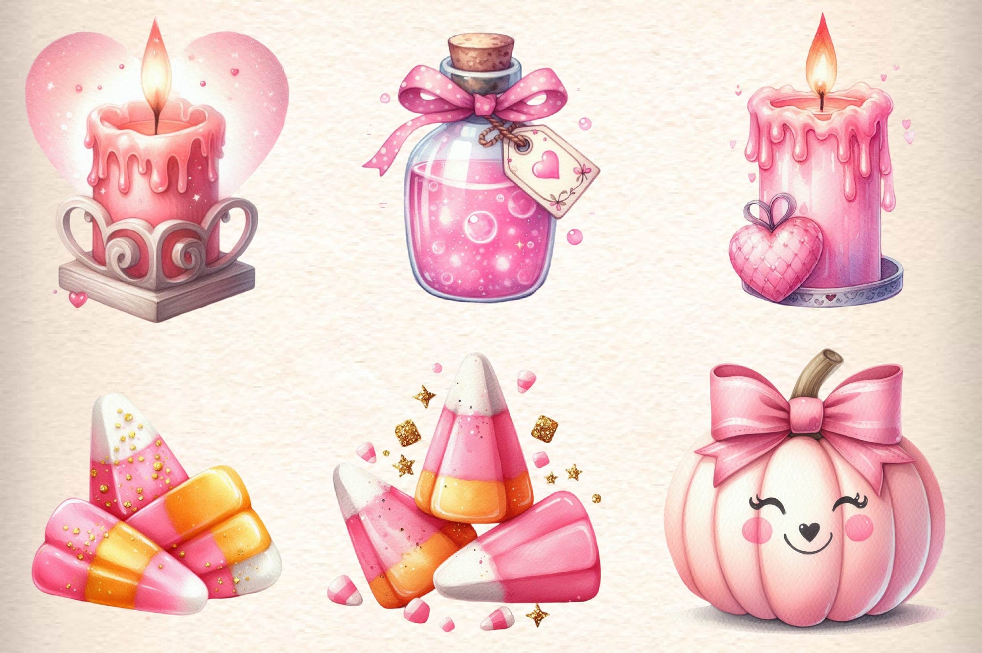 Pink Halloween Pumpkin Clipart Bundle - CraftNest - Digital Crafting and Art