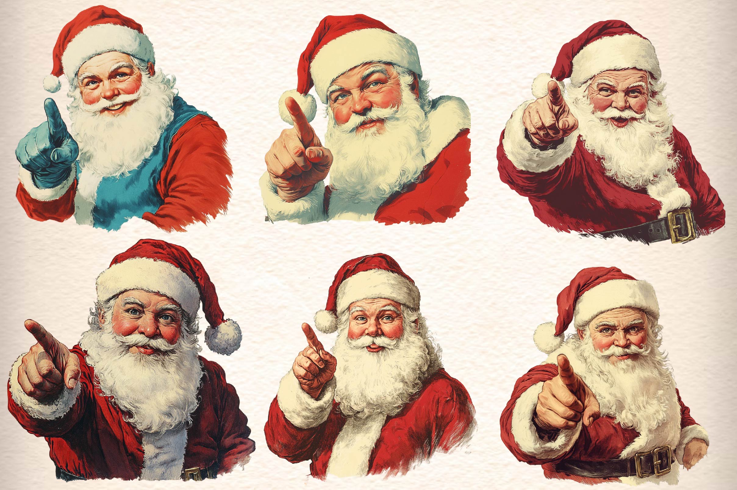Vintage Santa Clipart Bundle 1 - CraftNest - Digital Crafting and Art