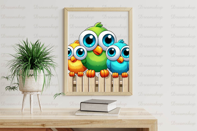 Funny Birds On Fence Clipart Bundle - CraftNest - Digital Crafting and Art