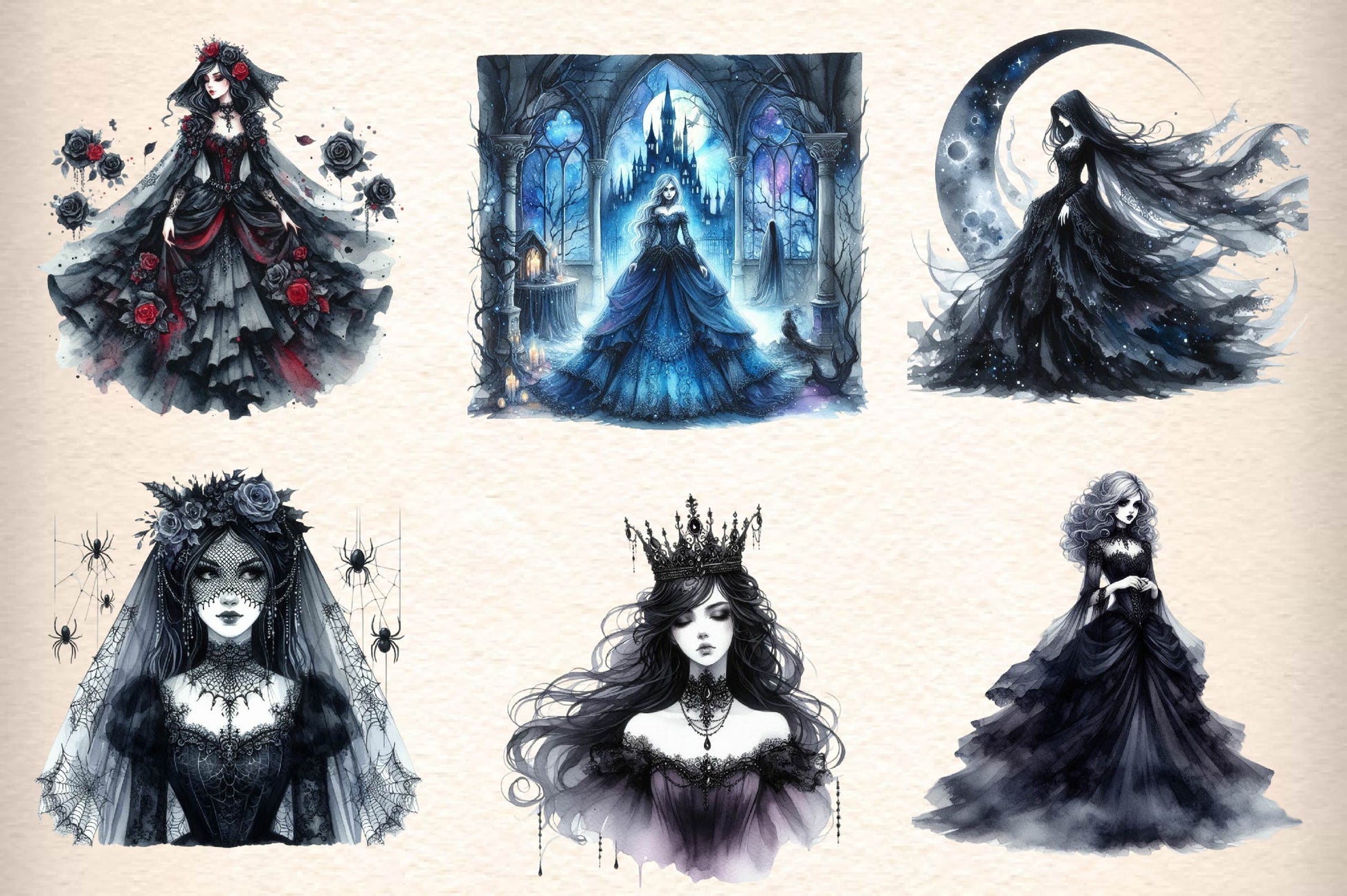 Gothic Princess Clipart Bundle - CraftNest - Digital Crafting and Art