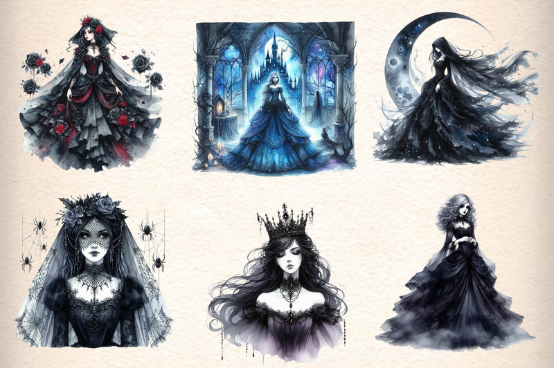 Gothic Princess Clipart Bundle - CraftNest - Digital Crafting and Art