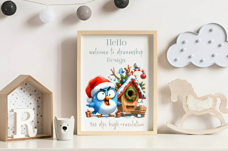 Christmas Bird House Clipart Bundle - CraftNest - Digital Crafting and Art