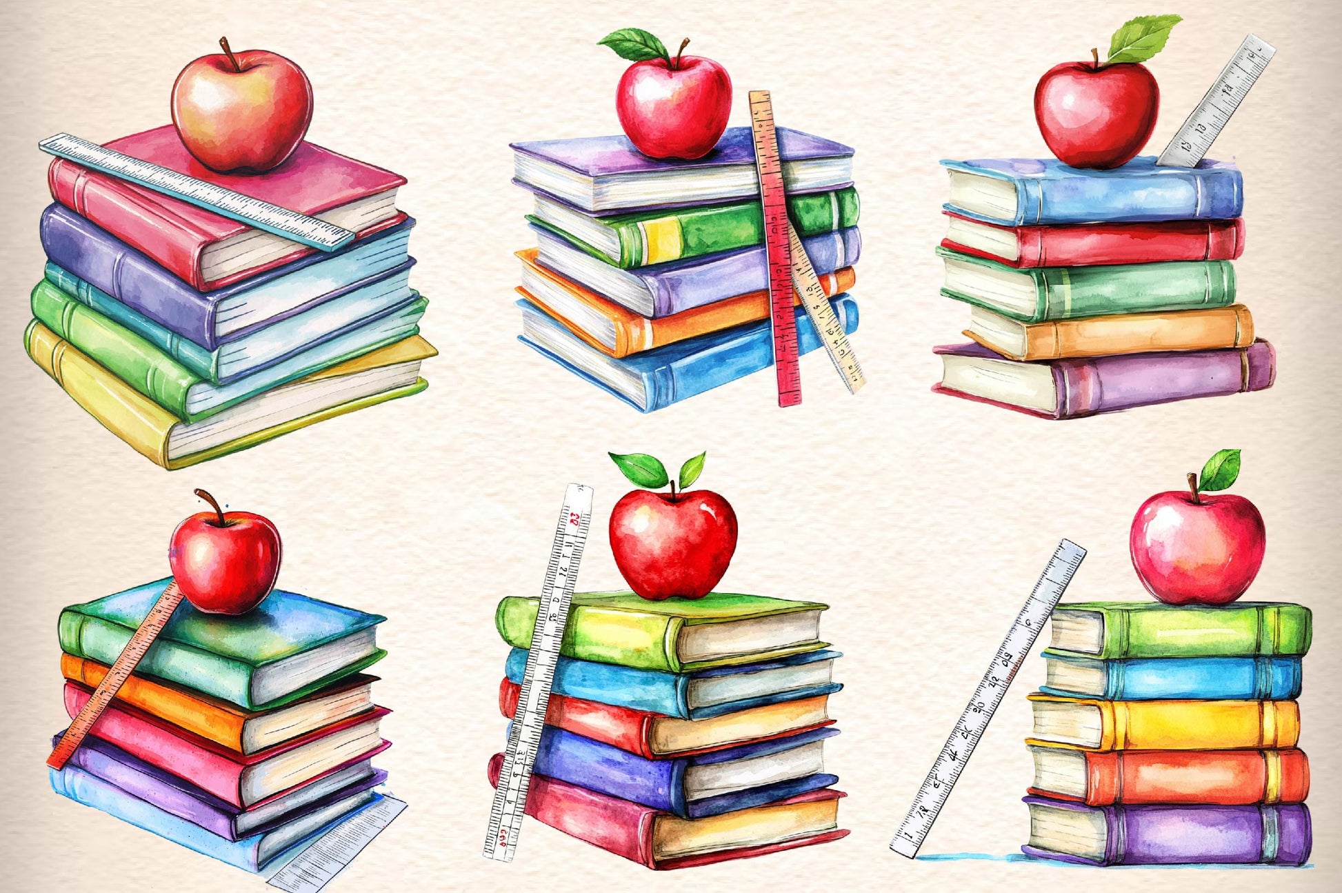 Books Stacks Clipart Bundle - CraftNest - Digital Crafting and Art