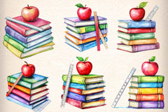 Books Stacks Clipart Bundle - CraftNest - Digital Crafting and Art
