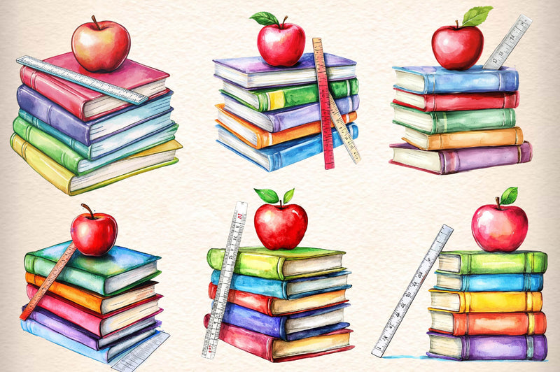 Books Stacks Clipart Bundle - CraftNest - Digital Crafting and Art