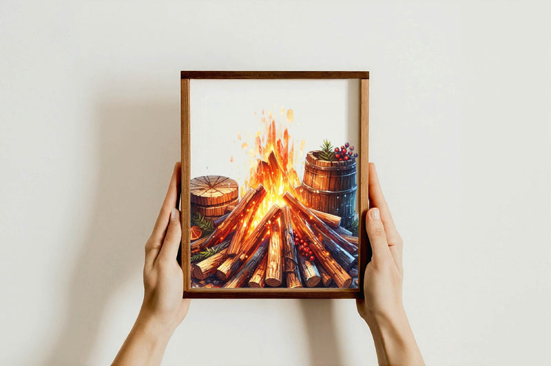 Wooden Bonfire Clipart Bundle - CraftNest - Digital Crafting and Art