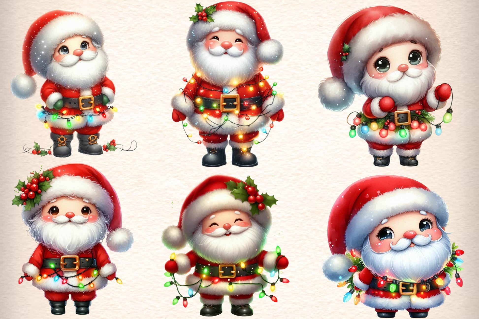 Santa Claus Clipart Bundle 1 - CraftNest - Digital Crafting and Art