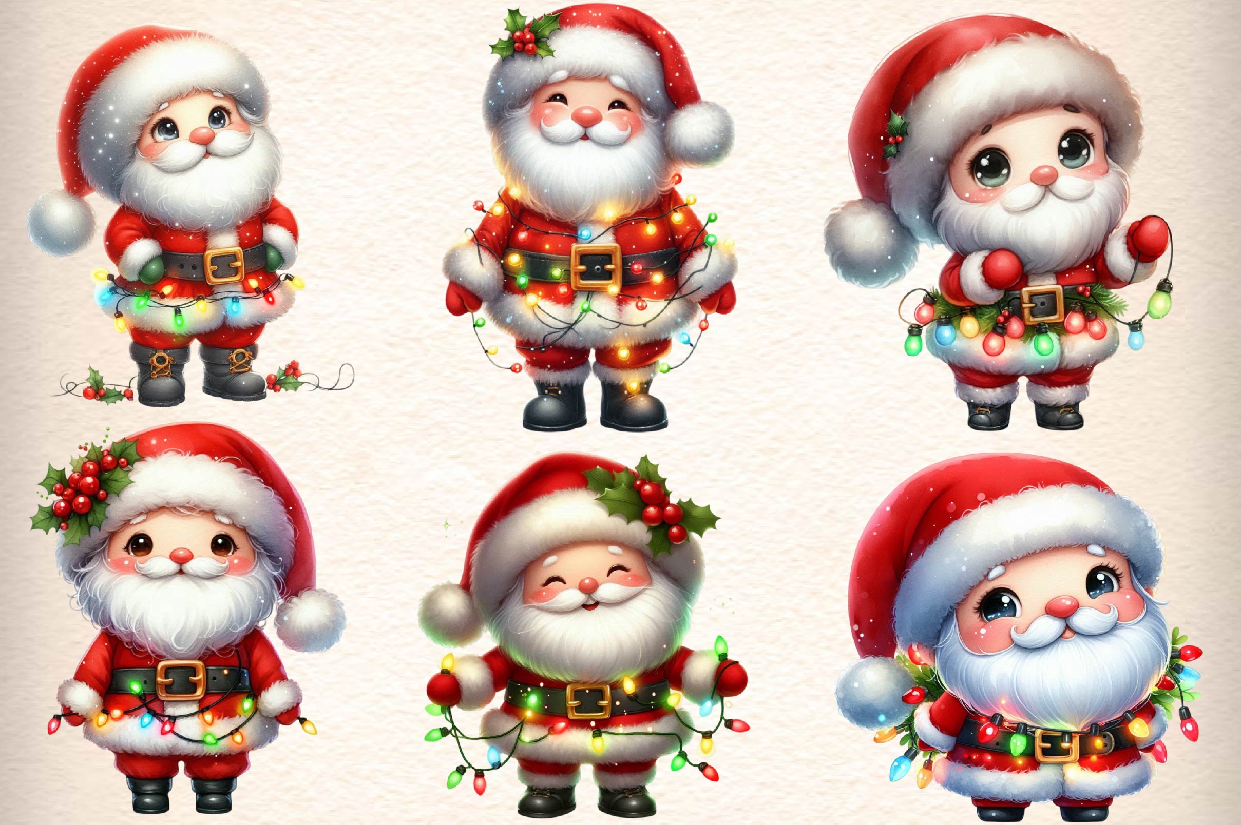 Santa Claus Clipart Bundle 1 - CraftNest - Digital Crafting and Art