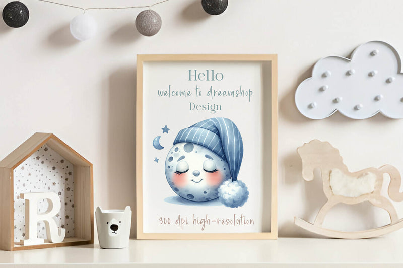 Sleepy Moon Clipart Bundle - CraftNest - Digital Crafting and Art