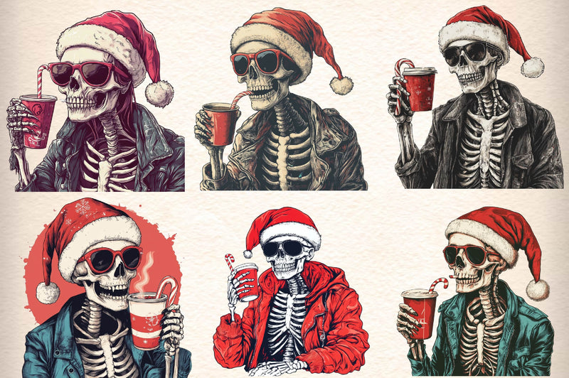 Christmas Skeleton Clipart Bundle - CraftNest - Digital Crafting and Art