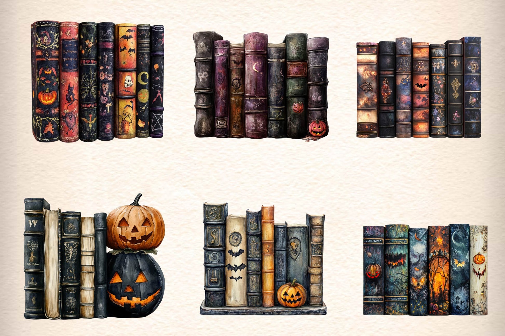Halloween Book Spine Clipart Bundle - CraftNest - Digital Crafting and Art