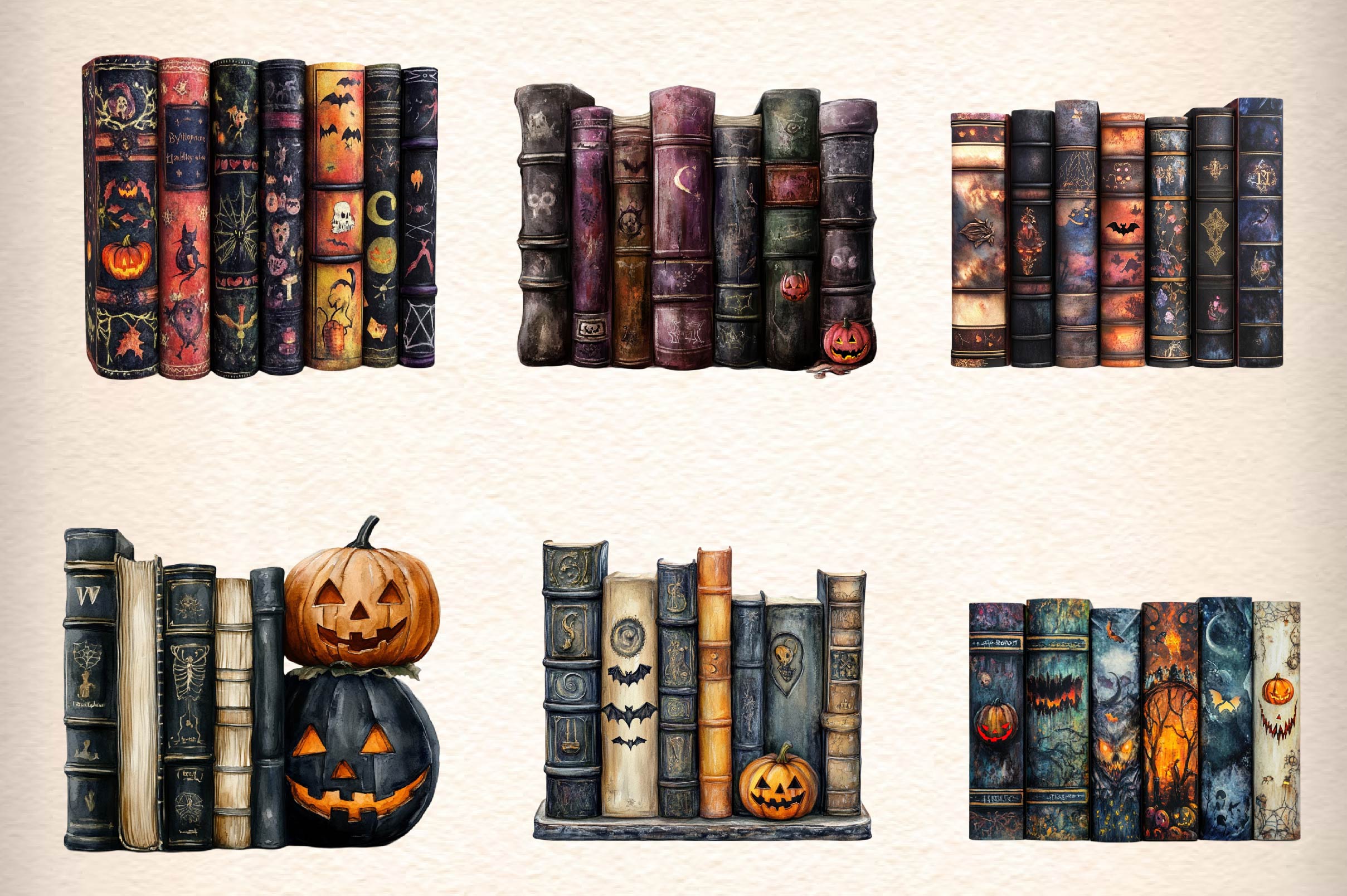 Halloween Book Spine Clipart Bundle - CraftNest - Digital Crafting and Art