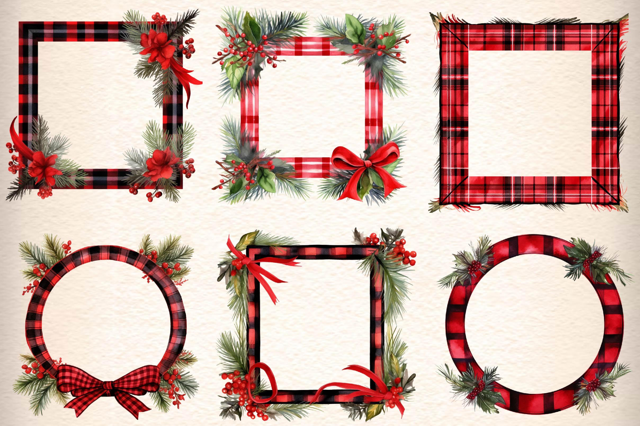 Christmas Frame Clipart Bundle - CraftNest - Digital Crafting and Art