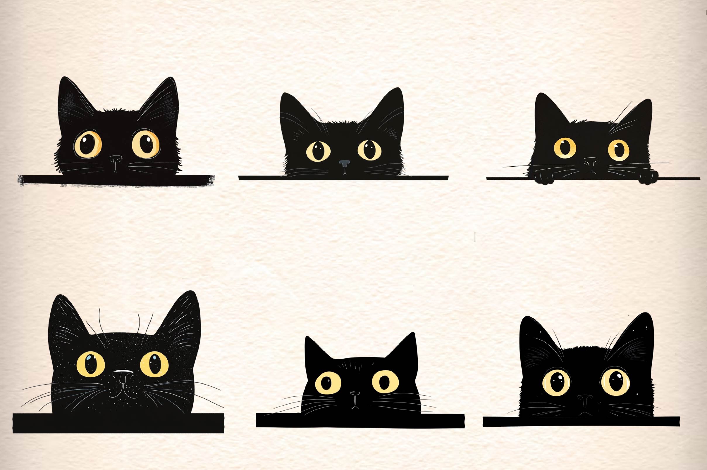 Black Cat Peeking Graphics Clipart Bundle - CraftNest - Digital Crafting and Art