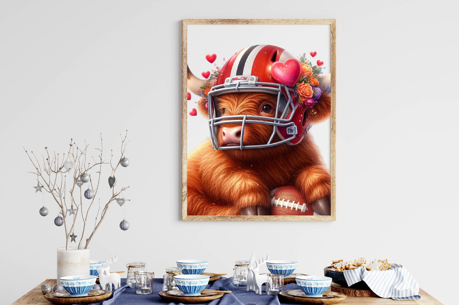 American Football Highland Cow Clipart Bundle - CraftNest - Digital Crafting and Art