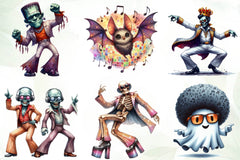 Disco Halloween Clipart Bundle 1 - CraftNest - Digital Crafting and Art