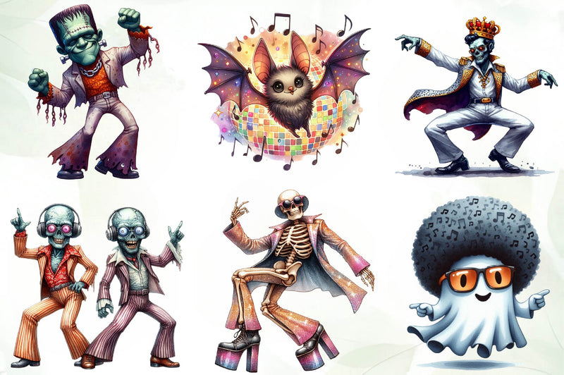 Disco Halloween Clipart Bundle 1 - CraftNest - Digital Crafting and Art