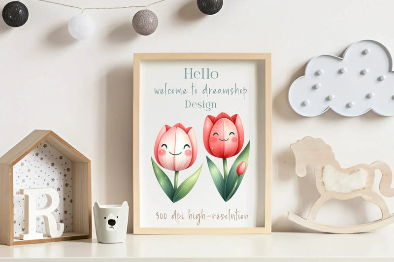 Smiling Tulip Clipart Bundle - CraftNest - Digital Crafting and Art