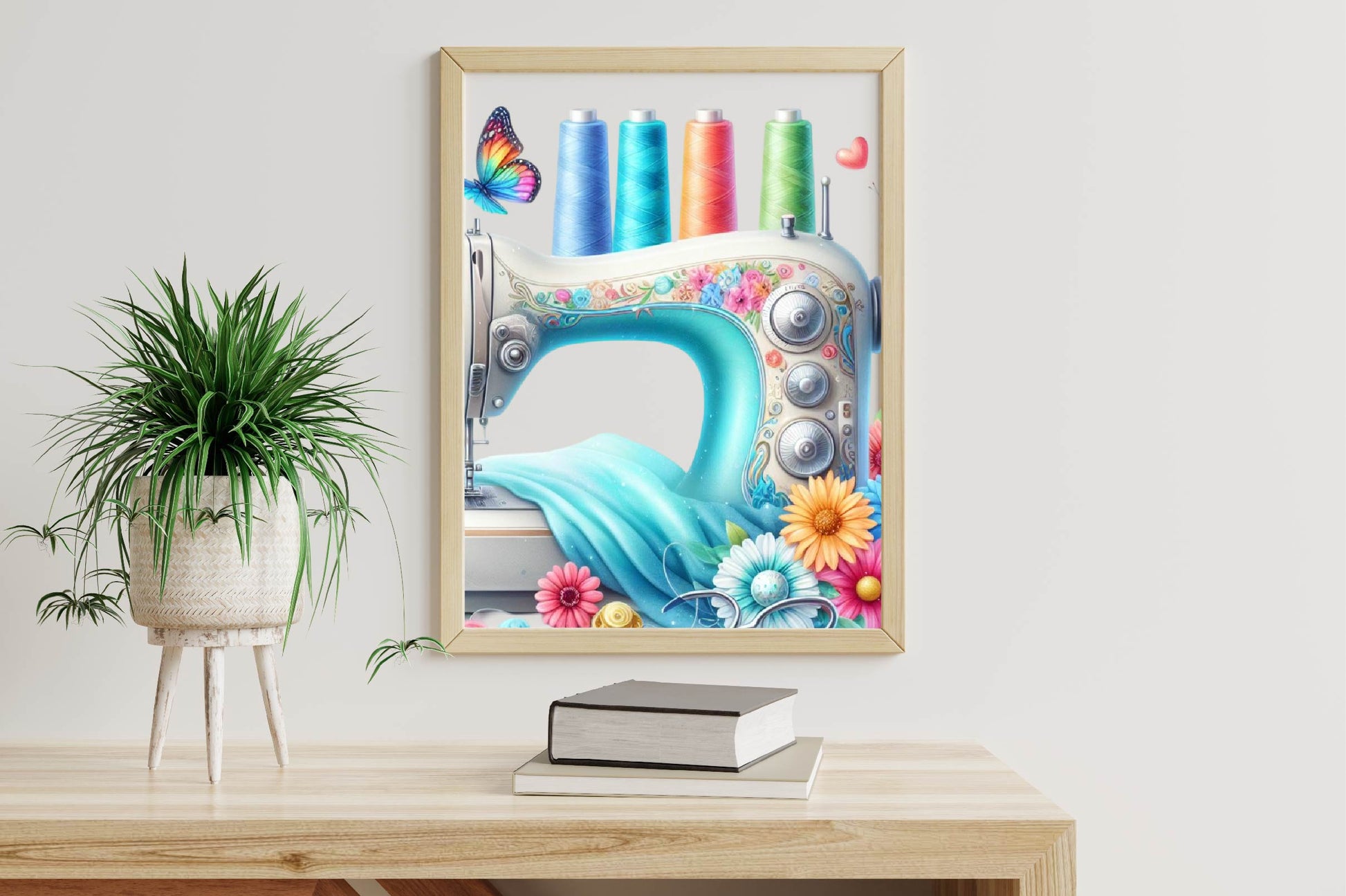 Pastel Sewing Machine Butterfly Clipart Bundle - CraftNest - Digital Crafting and Art