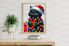 Funny Christmas Black Cat Clipart Bundle 3 - CraftNest - Digital Crafting and Art