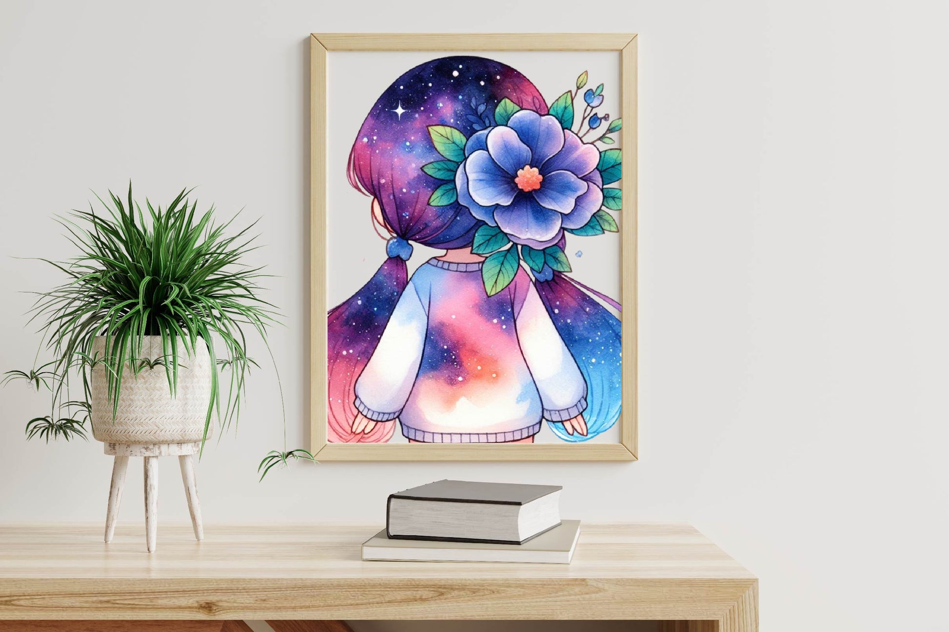 Woman Flowers And Galaxy Clipart Bundle - CraftNest - Digital Crafting and Art