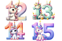 Birthday Unicorn Clipart Bundle - CraftNest - Digital Crafting and Art