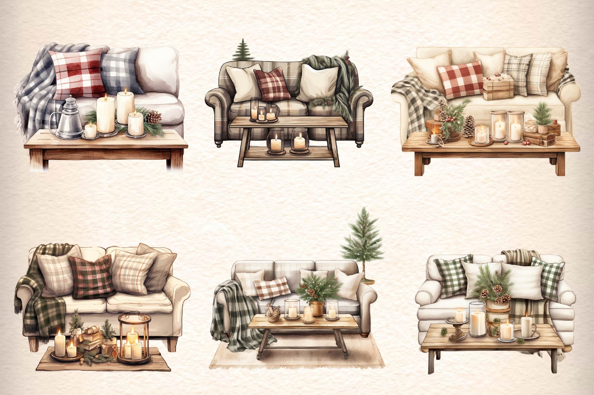 Cozy Living Room Clipart Bundle - CraftNest - Digital Crafting and Art
