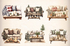 Cozy Living Room Clipart Bundle - CraftNest - Digital Crafting and Art