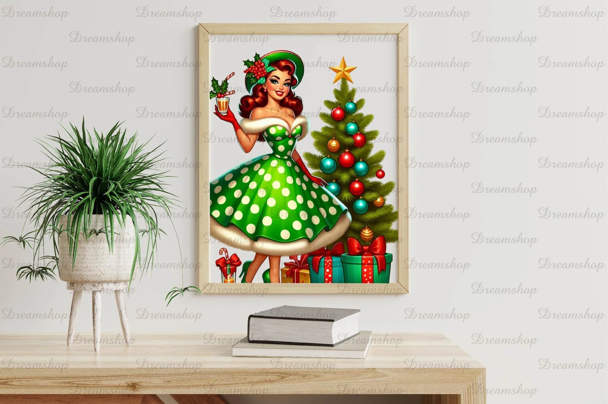Vintage Christmas Pinup Girl Clipart Bundle 1 - CraftNest - Digital Crafting and Art